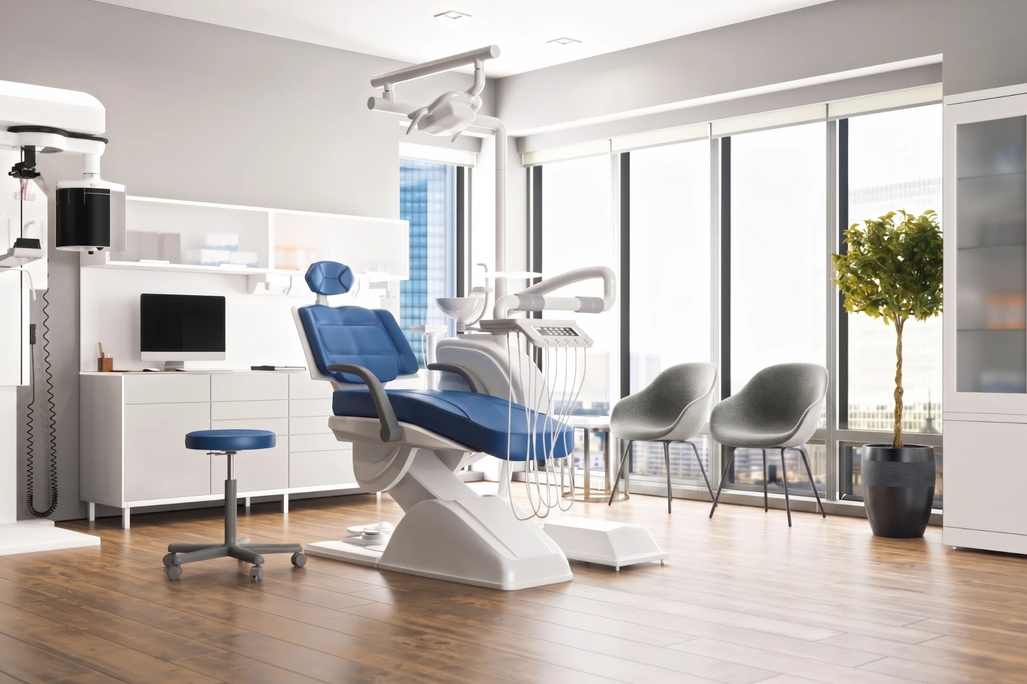 Modern dental treatment room at Raice Dentistry